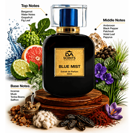 BLUE MIST By DVA Scents men's perfume, 36% high oil concentration, long lasting fragrance for daily use