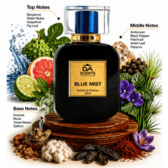 BLUE MIST By DVA Scents men's perfume, 36% high oil concentration, long lasting fragrance for daily use